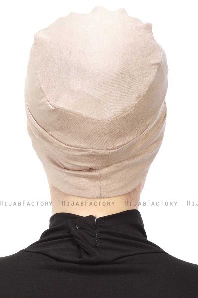 Stella - Taupe Baumwolle Turban