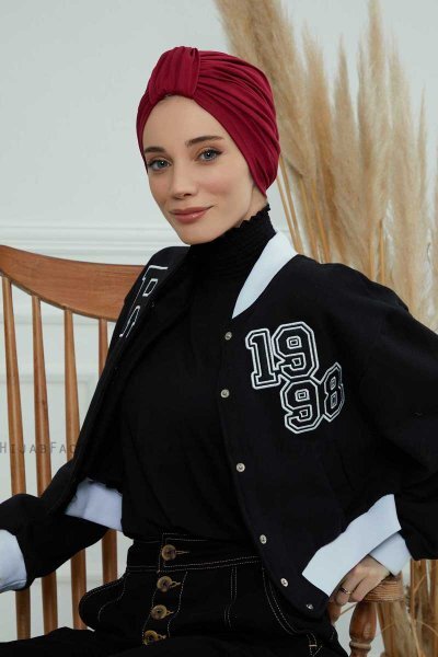 Laura - Bordeaux Baumwolle Turban