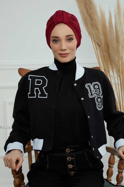 Laura - Bordeaux Baumwolle Turban