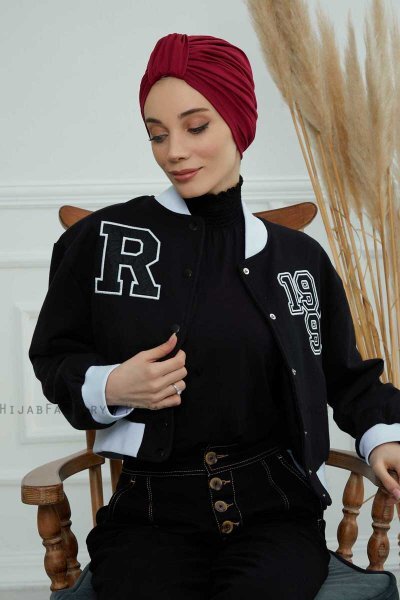 Laura - Bordeaux Baumwolle Turban