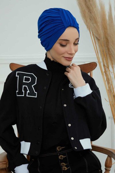 Laura - Blau Baumwolle Turban