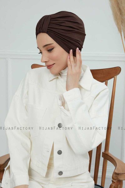 Laura - Braun Baumwolle Turban