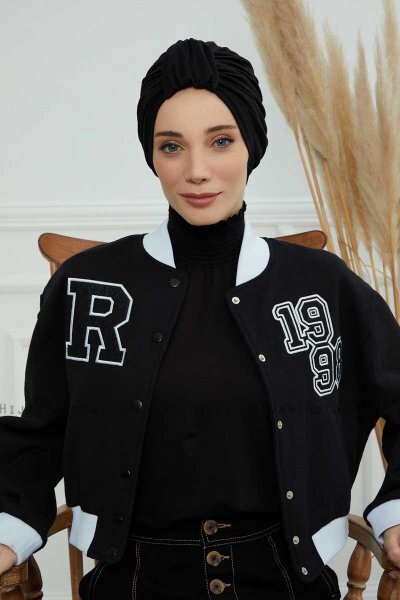 Laura - Schwarz Baumwolle Turban