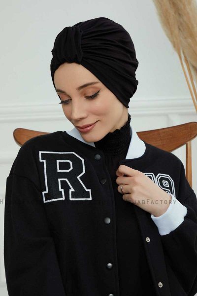 Laura - Schwarz Baumwolle Turban