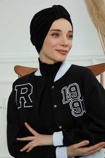 Laura - Schwarz Baumwolle Turban