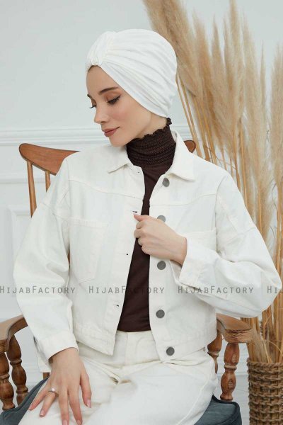 Laura - Creme Baumwolle Turban