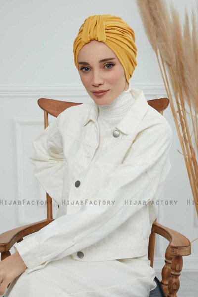 Laura - Senf Baumwolle Turban