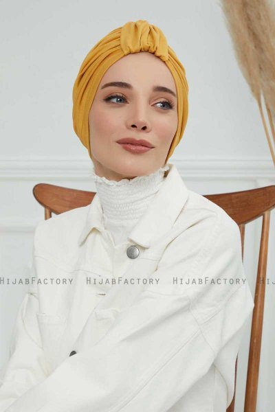 Laura - Senf Baumwolle Turban