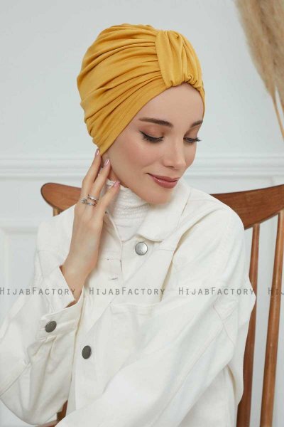 Laura - Senf Baumwolle Turban