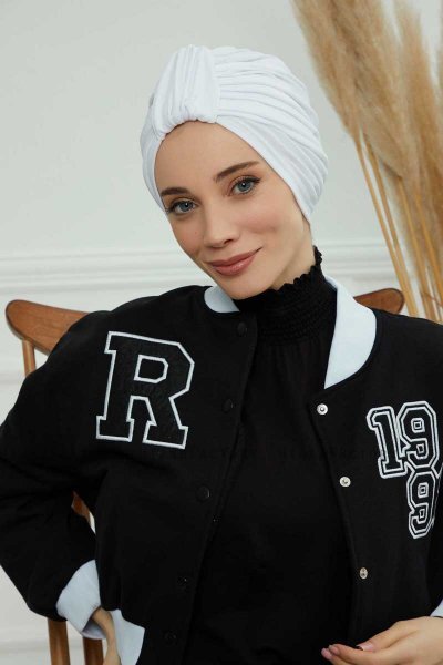 Laura - Weiß Baumwolle Turban