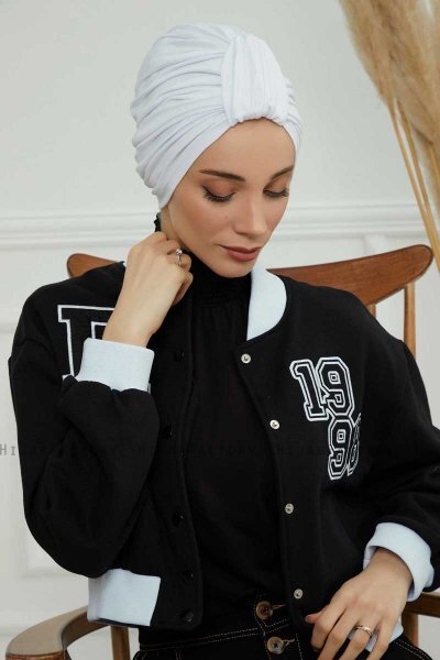 Laura - Weiß Baumwolle Turban