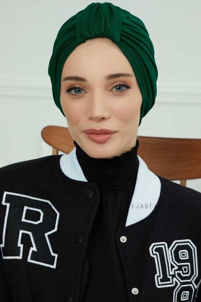 Laura - Dunkelgrün Baumwolle Turban