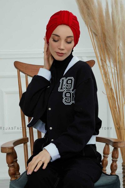 Laura - Rot Baumwolle Turban