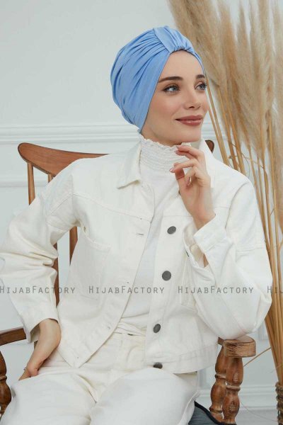 Laura - Sky Blue Baumwolle Turban