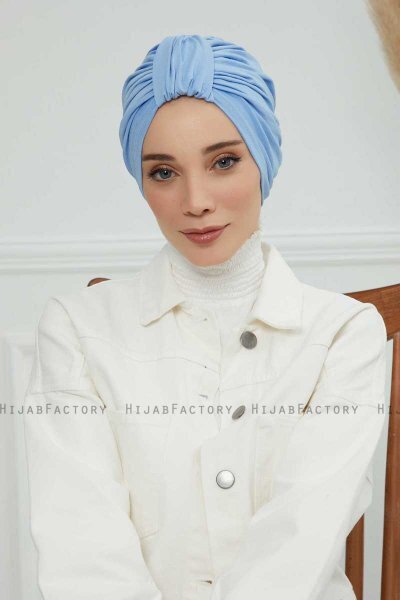 Laura - Sky Blue Baumwolle Turban