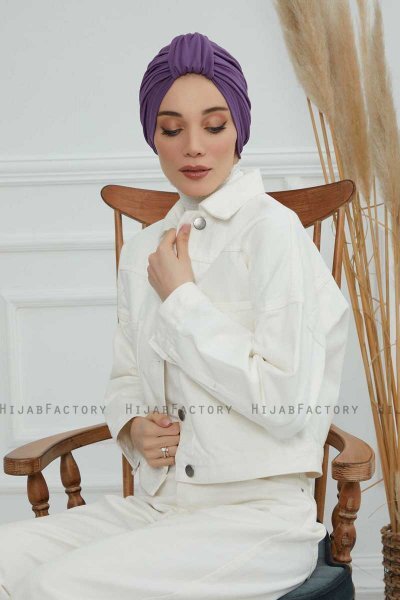 Laura - Violet Baumwolle Turban