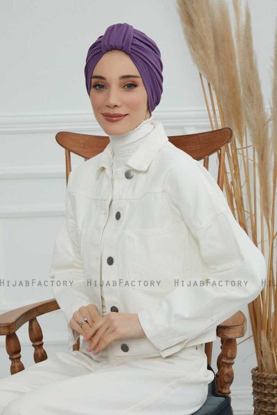 Laura - Violet Baumwolle Turban