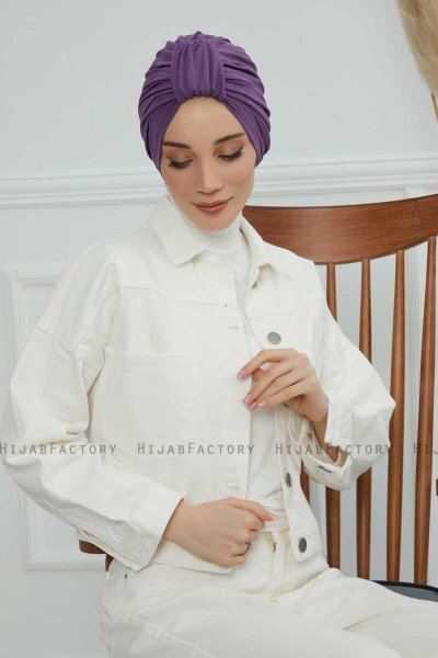 Laura - Violet Baumwolle Turban