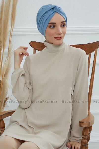 Astrid - Sky Blue Baumwolle Turban
