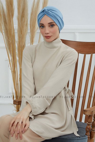 Astrid - Sky Blue Baumwolle Turban