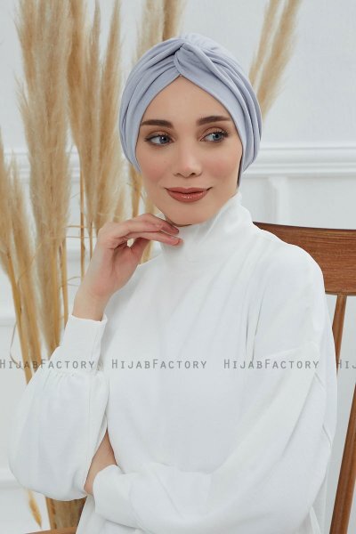 Astrid - Hellgrau Baumwolle Turban