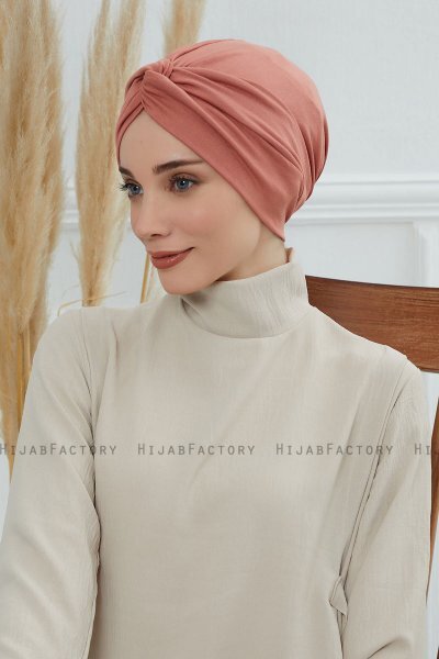 Astrid - Lachsfarbe Baumwolle Turban