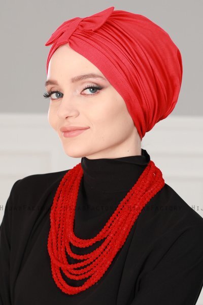 Agnes - Rot Baumwolle Turban - Ayse Turban