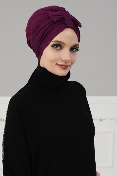 Agnes - Lila Baumwolle Turban - Ayse Turban