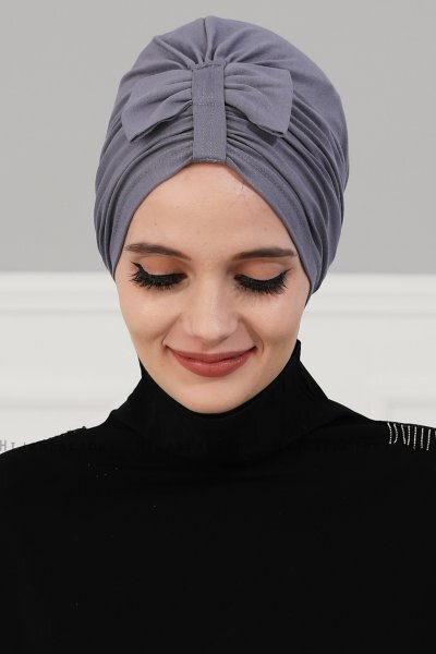 Agnes - Grau Baumwolle Turban - Ayse Turban