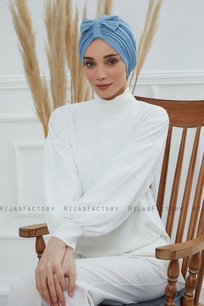 Agnes - Sky Blue Baumwolle Turban