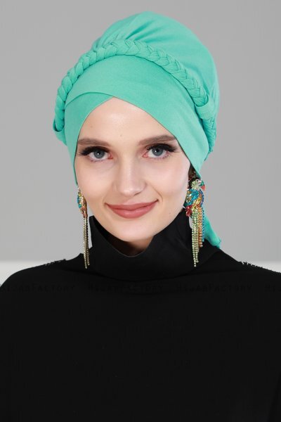 Olivia - Türkis Baumwolle Turban - Ayse Turban