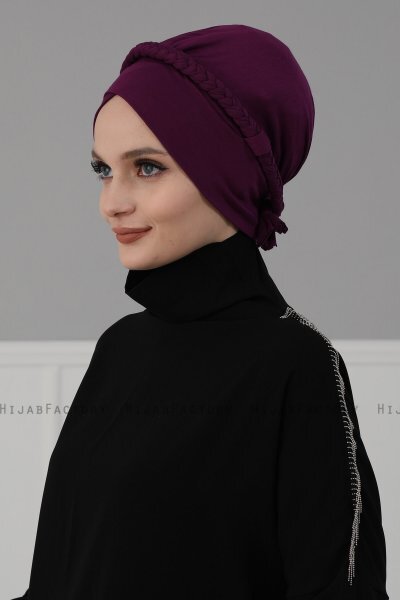 Olivia - Lila Baumwolle Turban - Ayse Turban