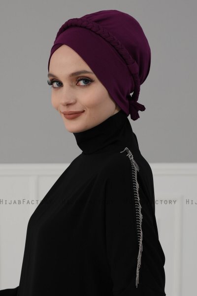 Olivia - Lila Baumwolle Turban - Ayse Turban