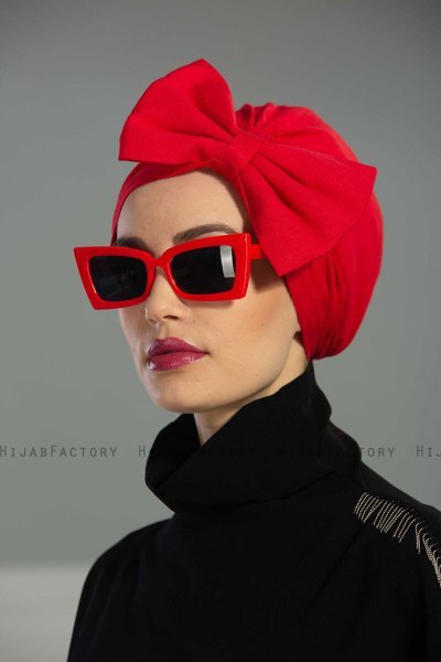 Julia - Rot Baumwolle Turban - Ayse Turban