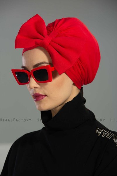 Julia - Rot Baumwolle Turban - Ayse Turban