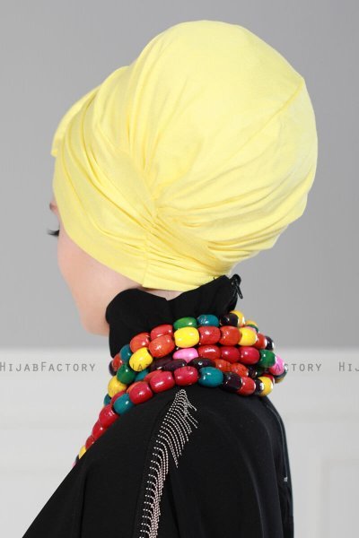 Julia - Gelb Baumwolle Turban - Ayse Turban