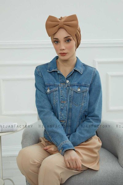 Julia - Hellbraun Baumwolle Turban