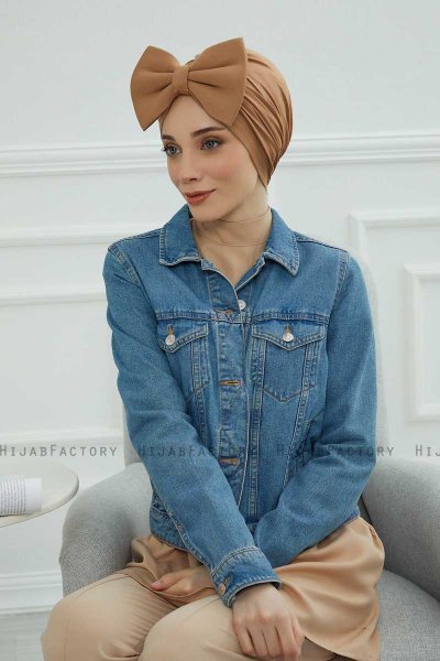 Julia - Hellbraun Baumwolle Turban
