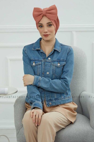 Julia - Lachsfarbe Baumwolle Turban