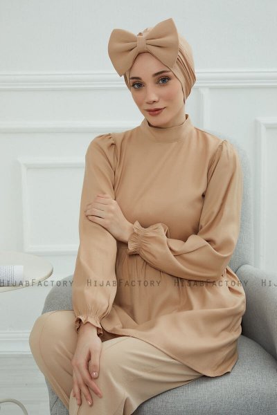 Julia - Sand Baumwolle Turban