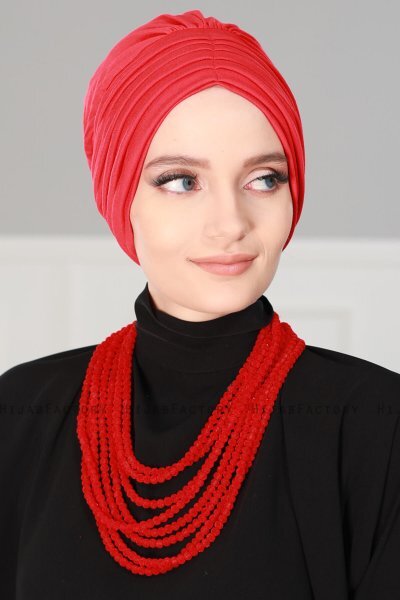 Wilma - Rot Baumwolle Turban - Ayse Turban