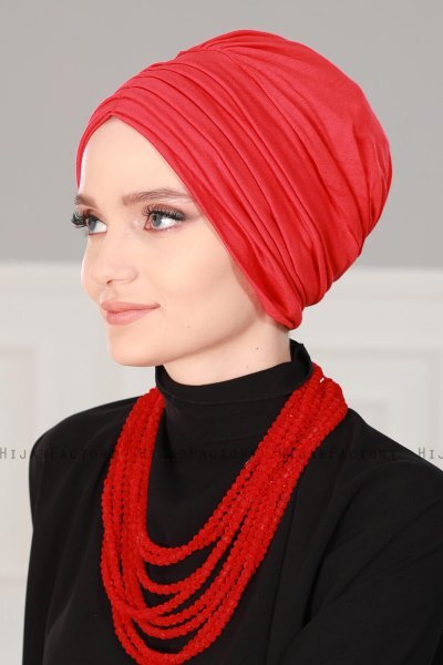 Wilma - Rot Baumwolle Turban - Ayse Turban