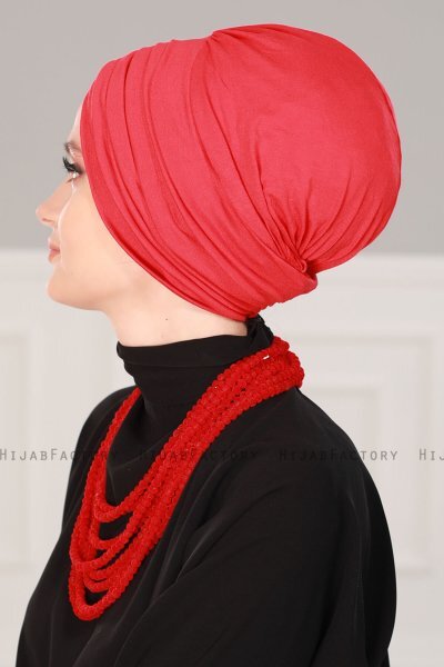 Wilma - Rot Baumwolle Turban - Ayse Turban
