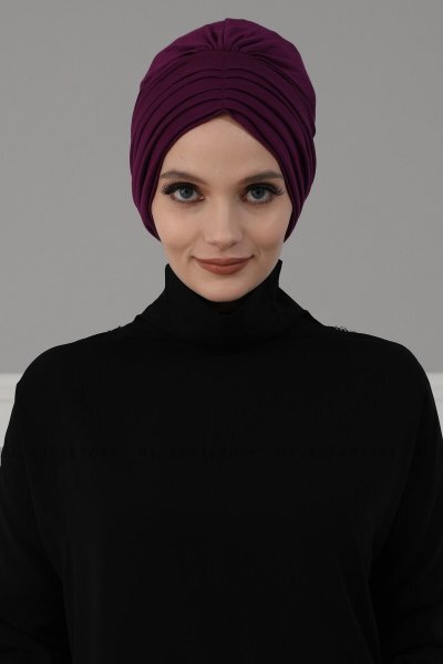 Wilma - Lila Baumwolle Turban - Ayse Turban