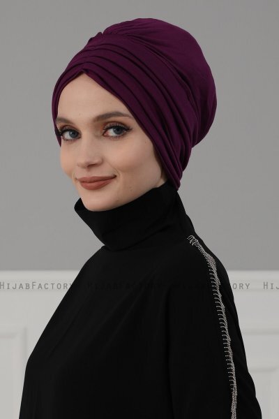 Wilma - Lila Baumwolle Turban - Ayse Turban