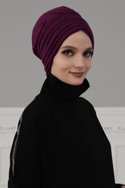 Wilma - Lila Baumwolle Turban - Ayse Turban