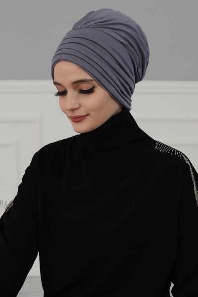 Wilma - Grau Baumwolle Turban - Ayse Turban