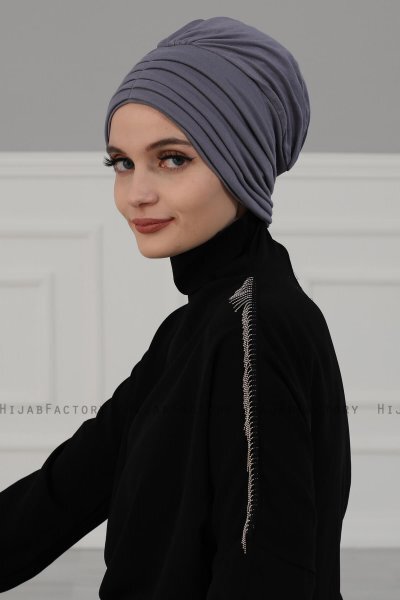 Wilma - Grau Baumwolle Turban - Ayse Turban