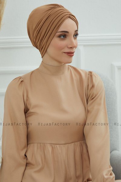 Wilma - Hellbraun Baumwolle Turban