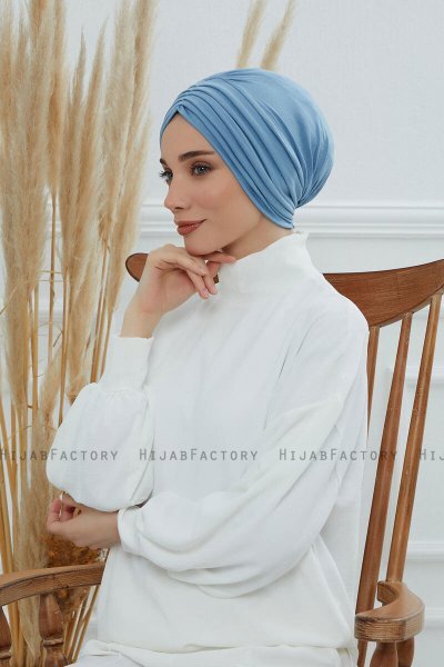 Wilma - Sky Blue Baumwolle Turban